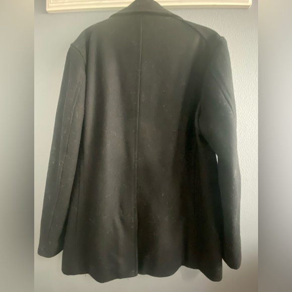 Old Navy Black Double Breasted Wool Blend Pea Coat Size M - Picture 2 of 7